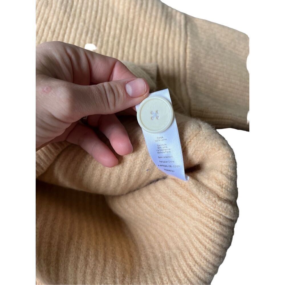 Everlane The Felted Wool Double-Breasted Cardigan S Yellow - Picture 12 of 13